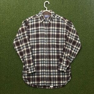True Vintage Pendleton 100% Virgin Wool Button Down Plaid Flannel Shirt‎